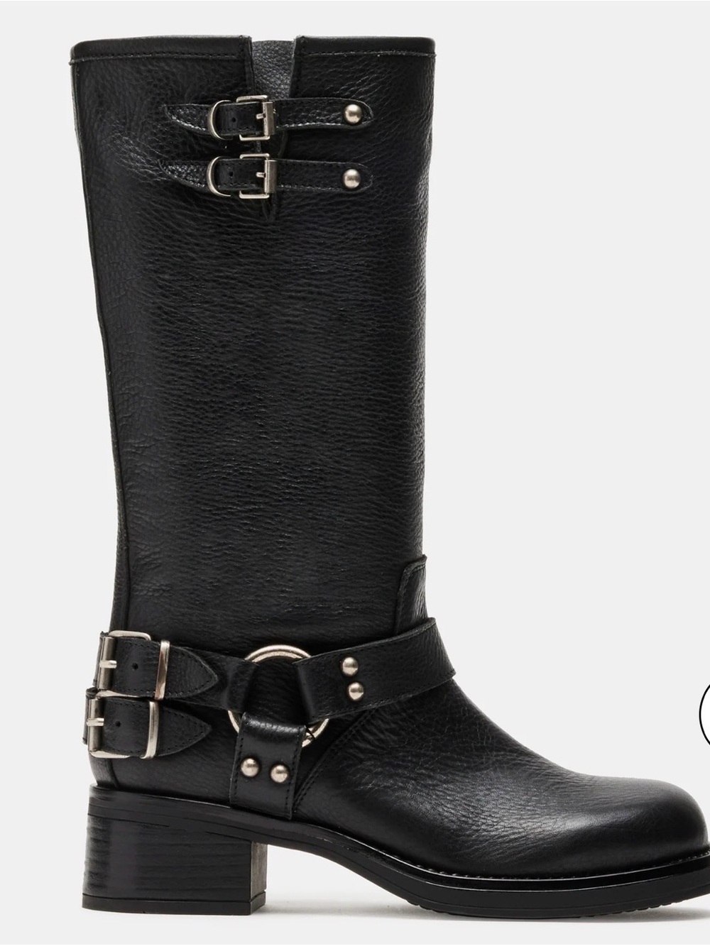 Steve Madden Astor Black Leather Boots